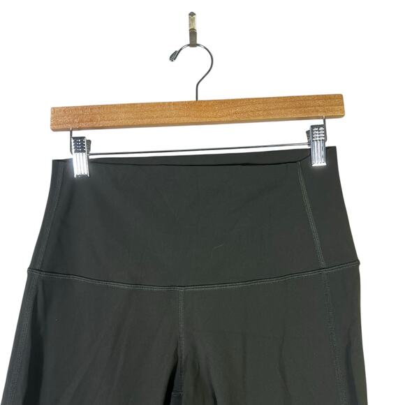 Lululemon 24" Cropped Leggings Womens 8 Olive Green High Rise Mesh Stretch - Picture 4 of 7